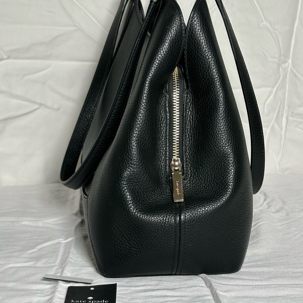 Kate Spade Black Pebbled Leather Triple Compartment Shoulder Bag - Picture 9 of 16